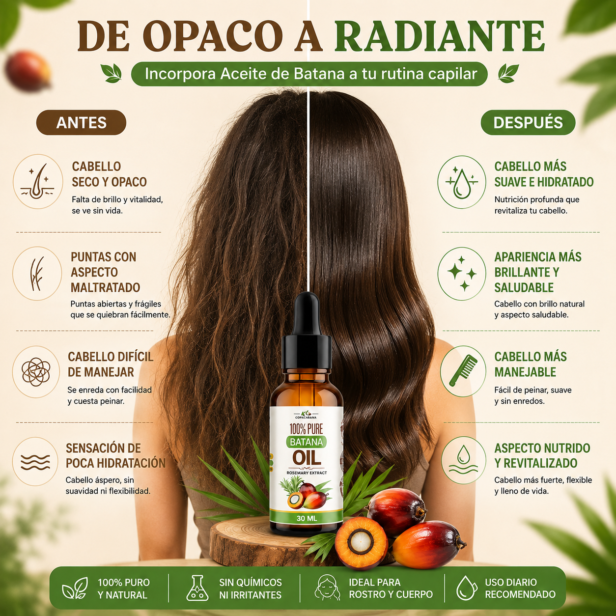 Aceite Batana Crecimiento Cabello 30 ml