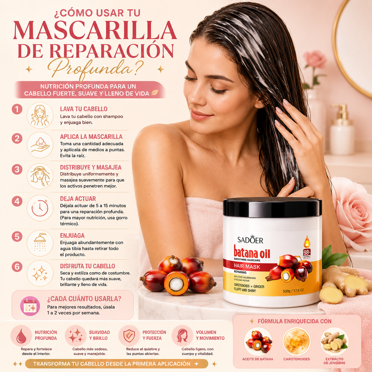 Mascarilla Cabello Reparación Batana